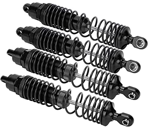 RC Styrlänkarm RC Främre och Bakre DämpareRC Främre och Bakre Stötdämpare, Vibrationsdämpare Enkel Installation Hög Frigång RC-länkar Set RC Metall Stötdämpare Dämpare (Svart)