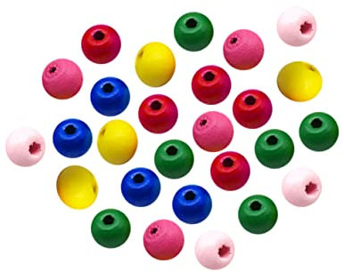 Lurrose 120stücke Runde Holzperlen Bastelmaterial Für Armbänder Halsketten Und Windspiele Bunte Lose Holzkugeln Für Kreative Projekte Pro Set