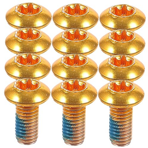 BESPORTBLE 12stücke Titanstahl Bremssattel Schrauben Rostfreie Und Langlebige Befestigungsschrauben Für Mountainbikes Kompatibel Mit Scheibenbremsen Goldene Farbe