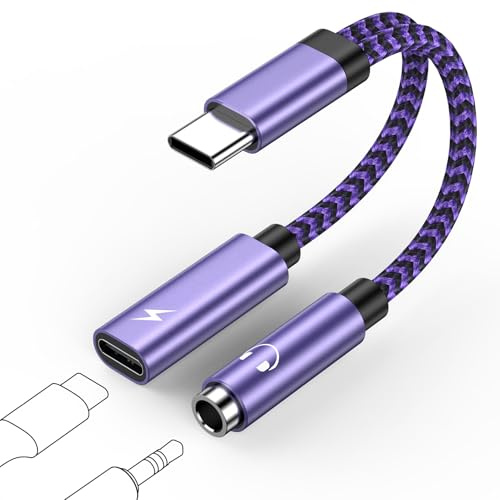 GiGreen Adaptateur et charge USB C vers jack 2 en 1 USB C vers jack 3,5 mm - Type C vers charge rapide - Audio auxiliaire pour Samsung Galaxy S25 S24 S23 A55 A35 A16, iPhone 16 Pro, Google