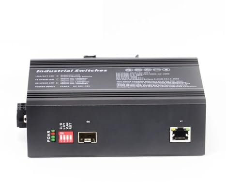 Switch industriale su guida DIN Gigabit Ethernet Convertitore multimediale in fibra POE industriale 10/100/1000M Slot 1000M 1SFP + convertitore multimediale POE SFP non gestito POE(650SFPP-GE)