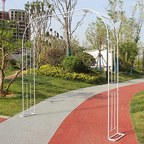 Pérgola grande de arcos de rosas de 240 cm de alto para varias plantas trepadoras, color negro y blanco, 300 x 240 cm