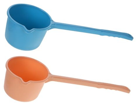Baluue 2pezzi Mestolo per Acqua Manico lungo Paletta per Bucato e Uso in Doccia Realizzato in Plastica Durevole Bordi Lisci per Delicato Bagno e Lavaggio dei Capelli Adatto per Casa e Gia