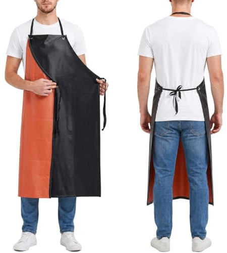 Molaxhome Wasserdichte Vinylschürze Kochschürze für Männer für Küche Kochen Geschirrspülen Reinigen Metzger Gartenarbeit Chemielabor