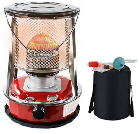 Smoke-Free Portable Kerosene Stove, Kerosene Heaters for Indoor,Non Electric Heater,Portable Kerosene Stove Space Heater Burner for Out Door Camping/Red 4.6L
