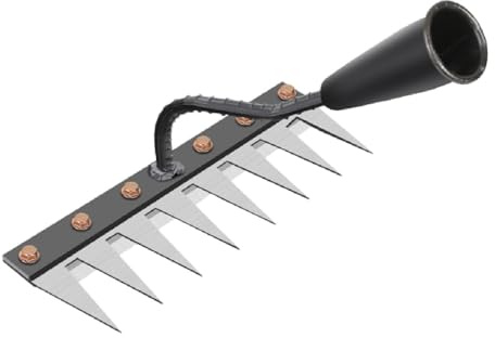 JISADER Diserbo da Giardino rastrello rastrello Robusto Giardinaggio Portatile erpice Strumento agricolo per Coltivare la piantagione di Verdure per Scavare, 8 Rastrelli da Denti