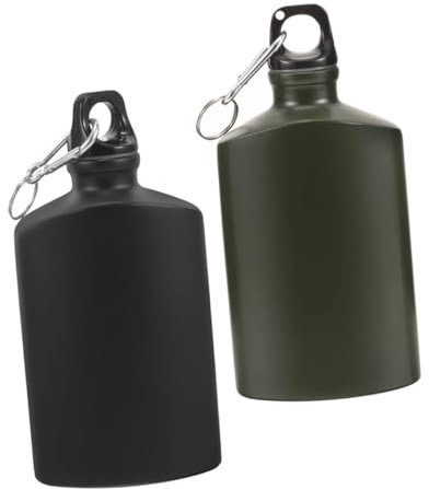 Toddmomy 2pièces Gourde Eau Alliage Aluminium Avec Crochet Légère Et Portable Pour Randonnée Camping Et Voyage