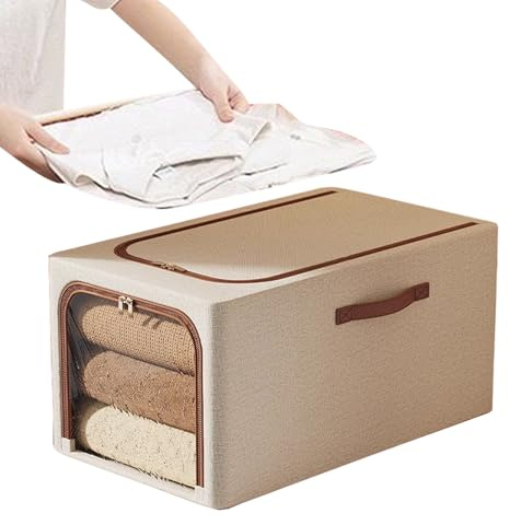 Contenitori di stoccaggio dei vestiti invernali, bidoni di archiviazione pieghevole,Scatola di archiviazione pieghevole - Finestra trasparente doppio in tessuto impermeabile per la biancheria del dorm