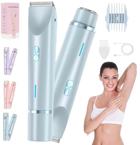 Yagerod Vamaro Intimrasierer, Silkysplash Rasierer, Damen Genitalbereich Pro, Silky Splash 2 In 1 Wet/Dry Waterproof Razor for Face Body Bikini, Ipx7-Wasserdicht(Blau)
