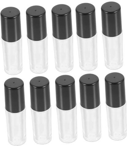 VICASKY 10pcs 1.2ml Empty Lip Gloss Tubes with Black Caps Lightweight DIY Lip Balm Bottles Portable Glaze Containers for Travel and Makeup Accessories