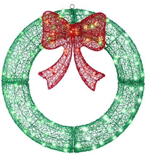 Christmas Wreath (Green/Red, 24in)