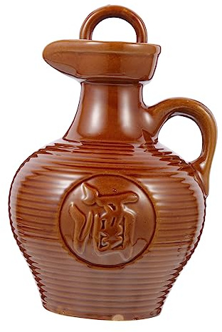 SMASOLO Vintage Ceramic Wine Pot 500ml Portable Wine Kettle Handle for Home and Restaurant Serving