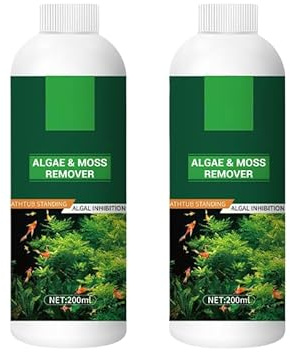 Algae & Moss Remover for Fish Tank - Safe Water Purification, Algae Control for Fresh and Salt Water Home Aquariums, Quickly Combats All Types Of Algae In The Aquarium - 200ML (2 Bottle)