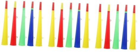 iplusmile 15 Piezas Trompetas de Plástico para Animar Partidos Deportivos Bocinas Ligeras y Portátiles Accesorios para Fans Eventos y Fiestas