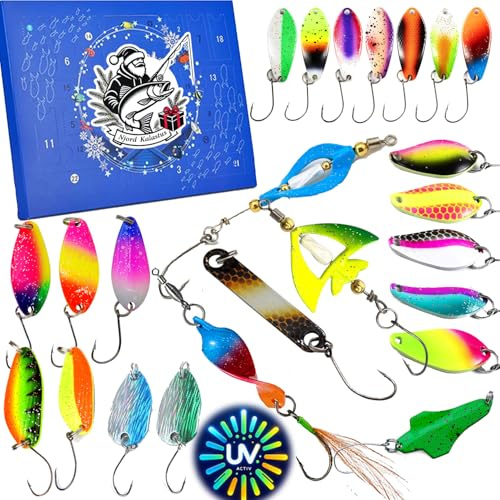 Angler Adventskalender Männer 2025 - Alle Neuerscheinungen in einem Raubfisch Adventskalender Angeln Weihnachtskalender - Angler Geschenk für Männer und Frauen Forellen Adventkalender