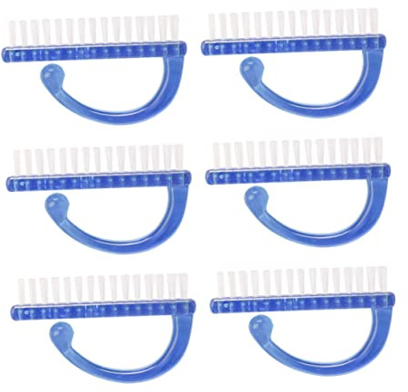 SAFIGLE 6pcs Dust Brush for Cleaning Plastic Nail Art Tools Stiff Bristles for Home Manicure Nail Dust Removal