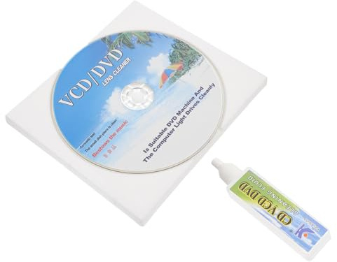 Toddmomy Multifunctional CD Dvd Player Cleaning Set with Cleaning Disc and Liquid for Dust Removal and Playback Maintenance Material for Slow Loading and Skipping Issues