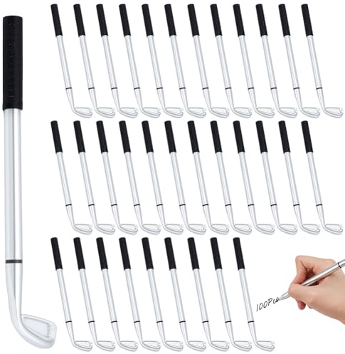 AHANDMAKER Set di cancelleria da 1,0 mm con penna da golf a tema sportivo, penne a sfera da 1,0 mm, souvenir per scuola, ufficio, oggetti di scena per club di golf, eventi aziendali, decorazione per