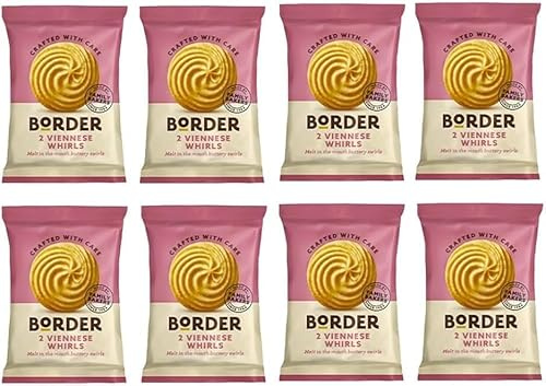 100 x Borders Biscuits Viennese Whirls Flavour Cookies (2 Biscuits Per Pack) - Total 200 Biscuits