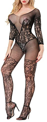 Générique Lingerie Femme Sexy Pute,Collant Résille Boîte de Nuit Body Transparent Femme Cache-Tétons Nuisette Sexy Romantique Ajouré Chemise de Nuit Chic Pratique String Érotique Charismatique
