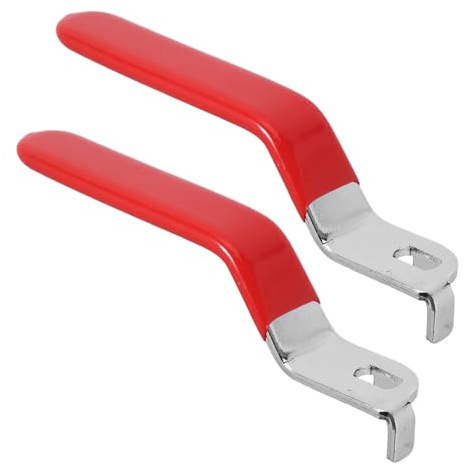 UKCOCO Poignées de Vanne à Bille Accessoires de Plomberie Robustes en Fer Rouge Lot de 2 Levier Allongé pour Robinet Extérieur et Tuyau D'arrosage