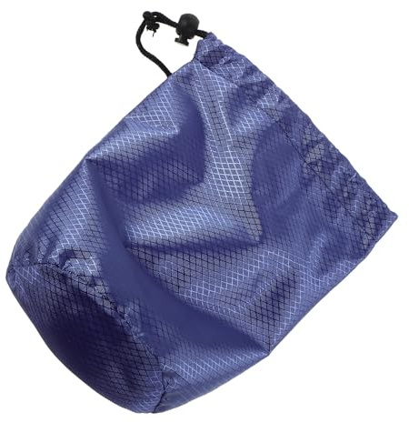 Didiseaon Bolsa de Almacenamiento con Cordón para Ropa y Chaquetas de Plumas, Nylon Resistente, Color Azul Oscuro Diseño de Rombos, Diámetro 11 Cm, Altura 20 Cm, Adecuada para Viajes