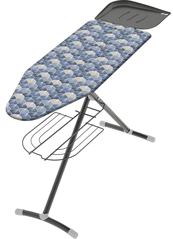 Colombo | Turbo Asse da Stiro Altezza Regolabile Max 95cm | Tavola da Stiro con Gambe Monotubo Ø35mm Stabili e Copri Asse in Cotone Biologico | Made in Italy