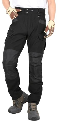 Pantalon de Moto Homme Cargo en Tissu Oxford, Ventilation Zippée, Multiples Poches, Taille Réglable et Coupe Ergonomique pour Ville, Déplacements Quotidiens et Touring