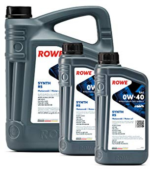ROWE - 5 + 2x 1 Liter HIGHTEC SYNTH RS SAE 0W-40 Motorenöl - PKW Motoröl für moderne und sportliche Pkw-Otto- oder Dieselmotoren, mit und ohne Turboaufladung