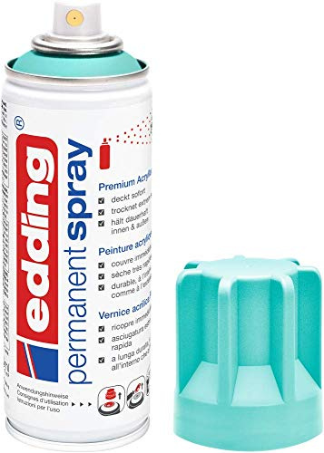 edding 5200 permanent spray – överdådig turkos matt – 200 ml – akryllack för målning och dekoration av glas, metall, trä, keramik, plast, duk – färgspray, akrylspray, färgspray