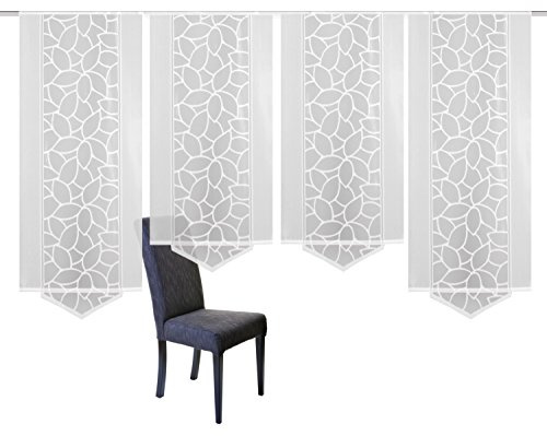 Home Fashion - 094627-0101 160x57 cm - Schiebevorhang Jacquard Set Weiss
