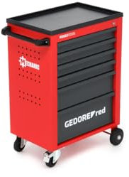 GEDORE red Werkstattwagen MECHANIC, Werkzeugwagen mit 6 Schubladen, Rollwagen aus Stahlblech, leer, abschließbar R20150006