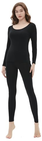 Vinconie Ropa Interior Térmica Mujer Conjuntos Térmicos Capa Base Térmica | Conjunto Ropa Interior Térmica Mujer, Camiseta Y Pantalones, Suave, Transpirable, Ligera, Práctica Capa Base De Uso Diario