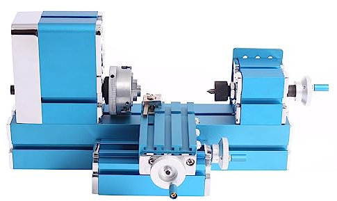 Mini Metal Lathe Machine CNC DIY Tool Benchtop Wood Lathe Woodworking for Hobby Sience Education Modelmaking, AC110V 50/60HZ