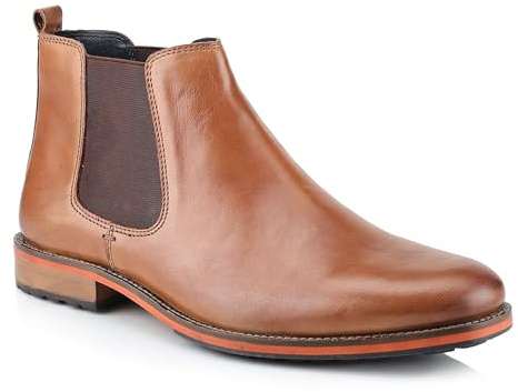 Silver Street London Herr läder Argyll Chelsea Boot, SOLBRÄNNA, 40.5 EU