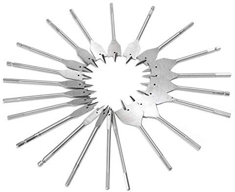 Utoolmart Lot de 6 Fraises Forets Métriques Plats à Bois Industriel en Acier Rapide avec Revêtement en Titane pour Travaux Manuels