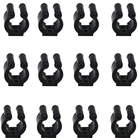 JKJF Billard Snooker Queue Locating Clip Angelrutenhalter Clips Kunststoff Billard Halter für Pool Queue Racks Angelrute Aufbewahrung Racks - 12 Stück Schwarz