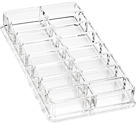 Hosh Organizer per il Trucco Ombretto in Acrilico Trasparente, Scatola Immagazzinaggio del Contenitore Ombretto, Organizer per Cosmetici, 16 Griglie, per Conservare Cosmetici per Ombretti e Fard