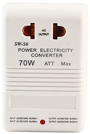 Convertidor de voltaje, 70W 110V/120V a 220V/240V Transformador convertidor de voltaje elevador y descendente (enchufe estándar CN）