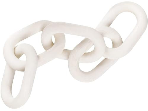 HAN-LBG Decorazione con Maglie a Catena in Legno, Catena in Legno Decorativa Boho Intagliata a Mano Ornamento con Nodo a Catena in Legno a 5 Maglie per Agriturismo Camera da Letto Soggiorno