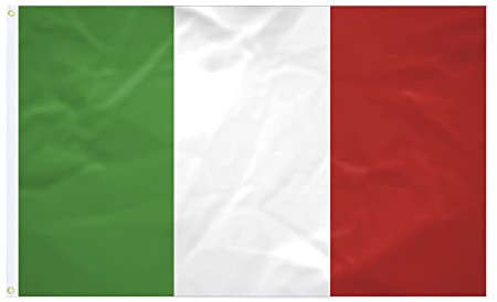 Drapeau Italie - 60x90cm - Tissu Renforcé - Couture Durable - Couleurs Vives - Drapeau Extérieur Intérieur - Oillets Intégrés - Drapeau National