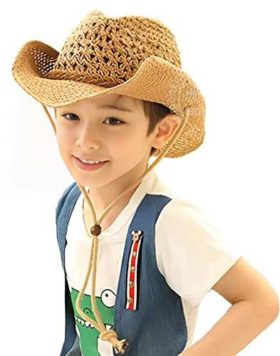 Adults Kids Cowboy Hat Wide Brim Straw Hat Sun Hat Shapeable Summer Sun Protection Hat Western Cowgirl Hats Panama Hat Anti UV Travel Beach Hat Foldable Bush Hat With Chin Strap For Men Women Boy Girl