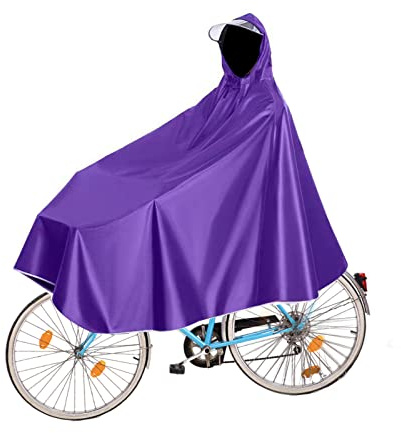 Fayemint Imperméable à l'eau Cyclisme Capes, Léger Pluie Poncho Vélo, Unisexe Poncho Vélo, avec Chapeau, pour VTT, Bicyclettes, Vélos Électriques (Violet)