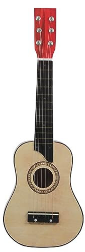 Kleine Gitarre 25 Zoll, Farbige Lindenholz-Gitarre, Anfänger-Gitarre, Sechs-saitige kleine Gitarre, Zupfinstrument (Log-Farbe)