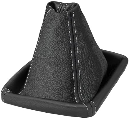 Schaltsack für Opel Astra H - Bj. 2004-2010 - aus echtem Leder - Schwarz - Grau - Schaltmanschette - Manschette für Gangschaltung - Schalthebelmanschette für Schaltgetriebe - Echtleder - A0017-2
