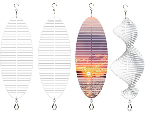 WindMage Confezione da 8 girandole a sublimazione da 28 cm, in alluminio 3D, sculture cinetiche per cortile e giardino, decorazioni artistiche da appendere (elice)