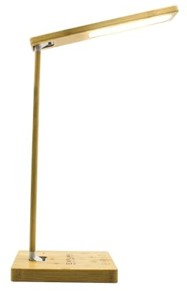 Explore Scientific lampada LED con piattaforma ricarica smartphone | Dotata di postazione di ricarica batteria telefono a contatto, design in bamboo, elegante e naturale, senza filo
