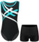 iiniim Kinder Jungen Turnanzug Gymnastikanzug Ärmellos Ballettanzug Tanzbody mit Shorts Ballett Trikot Gymnastik Turn-Leotards Wettbewerb Tanzkostüm Blau Grün&Schwarz 170-176