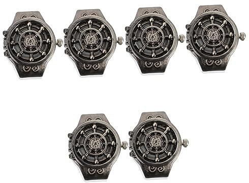 Holibanna 6 STK Geisterkopf-Ringuhr Damen Fingeruhr Herrenuhr Damenuhren Digitaluhr modischer Uhrenring lässige Uhr schmücken Quarzuhren Anschauen Fräulein Schmuck Zinklegierung