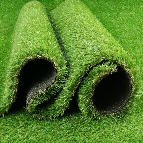 PENFHF Alfombra de césped artificial realista de 3 x 5 pies para decoración de jardín, patio trasero, interior y exterior